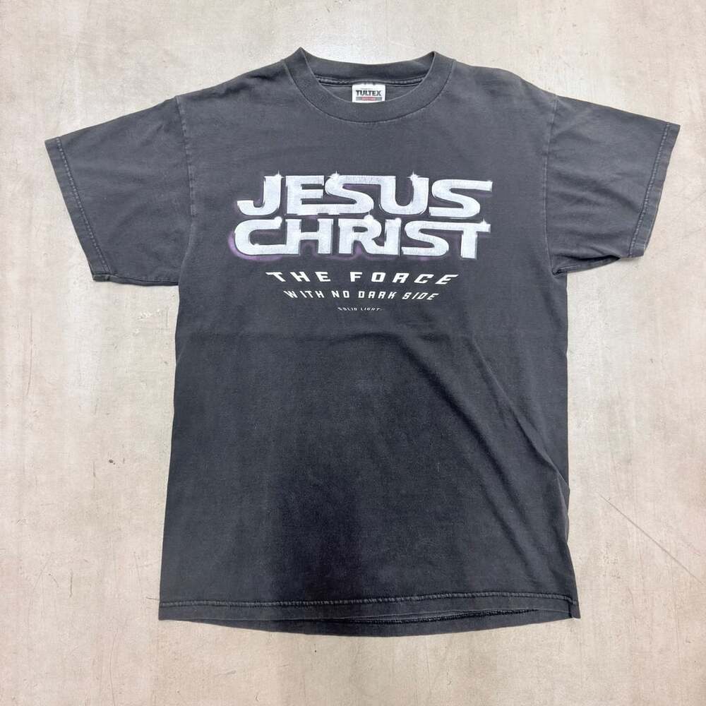 Tultex Jesus Christ The Force With No Dark Side T-Shirt Medium Black